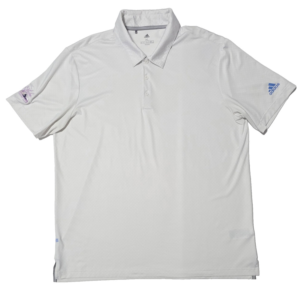 Adidas Mens XL Golf Polo Shirt White Skyline Country Club Short Sleeve FI49990